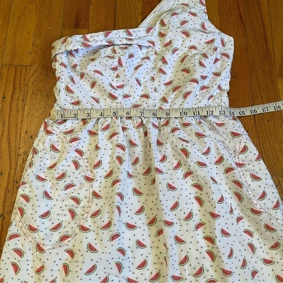 Anthropologie HD In Paris One Shoulder White Watermelon Print Dress Size 6 - Picture 4 of 9